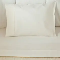LILE - Juego de Sábanas Beige para Cunas Borde Beige