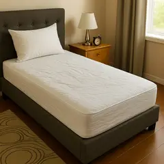 LILE - Protector de Colchón Acolchado Blanco