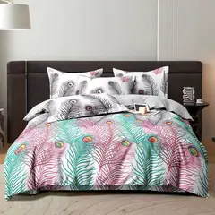 SIRENITAS - Juego de sabanas Plumas Multicolor