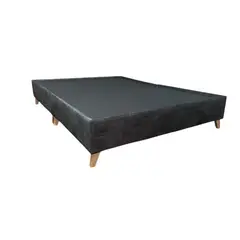 GENERICO - Base-cama Gris Plomo 160 pata de madera (cama Doble)