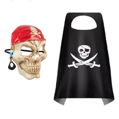 GENERICO - Disfraz De Pirata Con Capa Y Mascara Para Niño
