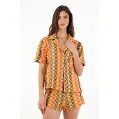 TENNIS - Camisa tipo bowling manga corta para mujer