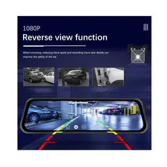 GENERICO - Espejo Retrovisor Con Cámara Táctil 9.66 Inch Dvr 1080p P2