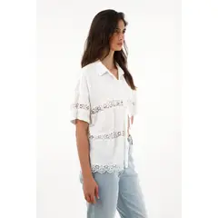 TENNIS - Camisa manga corta con cortes decorativos para mujer