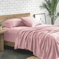 MY HOME STORE - Sábanas Microtex Palo de rosa Bebe Sencillo