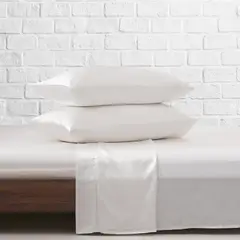 MY HOME STORE - Sábana de Seda Satín - Blanco - Doble