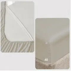 MY HOME STORE - Sábana de Seda Satín - Beige - Doble