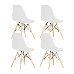 GENERICO - KIT X4 Silla Eames Estilo y Funcionalidad BLANCO