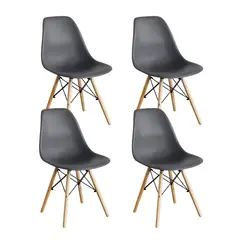GENERICO - KIT X4 Silla Eames Estilo y Funcionalidad TAUPE