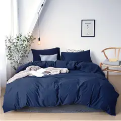 MY HOME STORE - Funda Duvet Cottont - Azul Sencillo