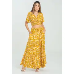 RAGGED - Falda sam Amarillo mostaza