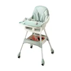 MY NEW BABY - Silla Comedor Plegable Bebe 2en1 Acolchado Ruedas Didáctico