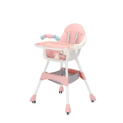 GENERICO - Silla Comedor Plegable Bebe 2en1 Acolchado Ruedas Didáctico