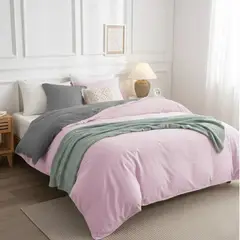 MY HOME STORE - Duvet Cove Rosado Gris Claro - Plumón Sencillo