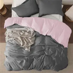 MY HOME STORE - Duvet Cover Rosado Gris Claro - Plumón Doble