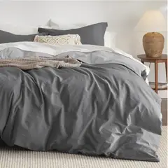 MY HOME STORE - Duvet Cover Gris Gris Claro - Plumón Sencillo