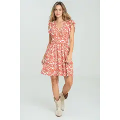 RAGGED - Vestido nia Rojo carnauba