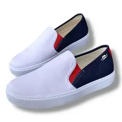 XIAN SHOES - Mocasin hombre blanco azul 25