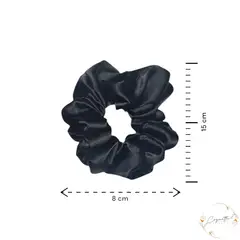 GENERICO - Pack x4 Moñas Scrunchie en satín premium licrado color Negro