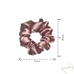 GENERICO - Pack x4 Moñas Scrunchie en satín premium licrado color Oro Rosa
