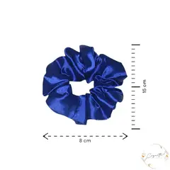 GENERICO - Pack x4 Moñas Scrunchie en satín premium licrado color Azul