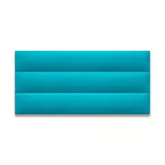 DISEÑOS RAMONA'S - Cabecero Doble 140x60 Paneles Horizontales Turquesa Sintético