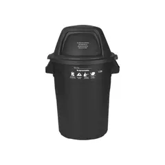 ESTRA - Contenedor Elite Tapa Domo 121 Lt Negro Marcado