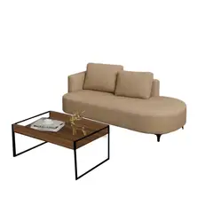 DKO DESIGN - Juego de sala Dubai Sofa+mesa de centro (70x160x70) Beige