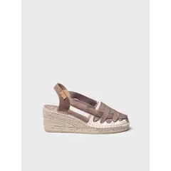 TONI PONS - Alpargata de mujer en algodón crudo con cuña y cintas TRACY-CZ