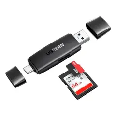 UGREEN - Adaptador Doble Puerto Usb-c/usb 3.0 Lector Tarjetas