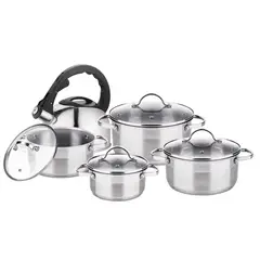LAMART - Combo Batería de Cocina Acero Inoxidable de cocina con Tetera