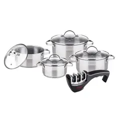 LAMART - Combo Batería de cocina con Afilador de Cuchillos