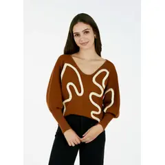 MOLGOA - Suéter para Mujer Cuello V- The Garden