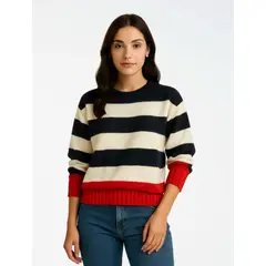 MOLGOA - Suéter para Mujer Cuello Redondo- The Linear