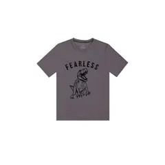 TENNIS - Camiseta gris manga corta con estampado para niño