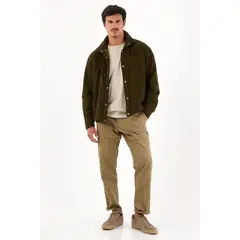 TENNIS - Abrigo en corduroy verde para hombre