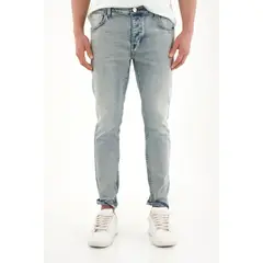 TENNIS - Jean Skinny de tiro medio tono claro para hombre