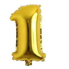 GENERICO - GLOBO METALIZADO NUMERO 1 DORADO 16"