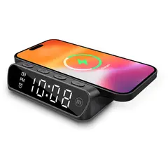MAXELL - Cargador Inalámbrico Con Reloj Qiac-115 Usb A - Usbc