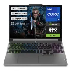 LENOVO - Portatil Gamer Legion Intel Core i9-14900HX RAM 64GB SSD 1TB RTX 4060 8GB