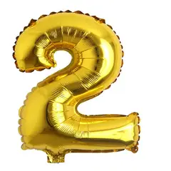 GENERICO - GLOBO METALIZADO NUMERO 2 DORADO 16"