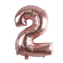 GENERICO - GLOBO METALIZADO NUMERO 2 ORO ROSA 32"