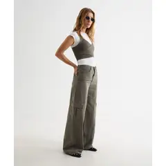 SEVEN SEVEN - Jean Para Mujer Wide-Leg Color Gris Marca #28160938