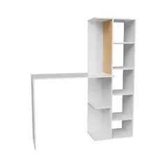 DKO DESIGN - Escritorio Biblioteca Home Con Tablero De Corcho 140x120x40 Blanco