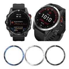 GENERICO - Protector Bisel Acero Adhesivo Garmin Fenix 7 Sapphire Solar Plateado