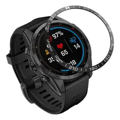 GENERICO - Protector Bisel Acero Adhesivo Garmin Fenix 7 Sapphire Solar Negro