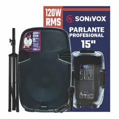 SONIVOX - Cabina De Sonido Profesional Activa 120w + Micrófono