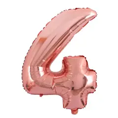 GENERICO - GLOBO METALIZADO NUMERO 4 ORO ROSA 16"