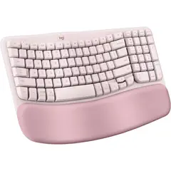 LOGITECH - Teclado ergonómico inalámbrico con reposamanos, modelo Wave Keys
