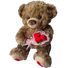 GENERICO - Peluche Osito con Rosas Color Café